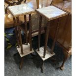 TWO 2 TIER MARBLE POT STANDS