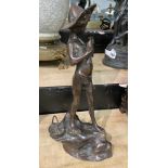 ERNEST RANCOULET BRONZE FIGURE OF YOUNG BOY 36CMS (H) APPROX