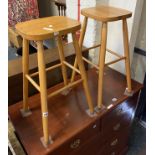 TWO PINE STOOLS