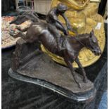 BRONZE HORSE & JOCKEY 32CMS (H) APPROX