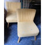 PAIR OF YELLOW EASY CHAIRS