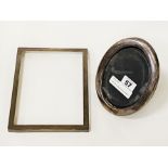 TWO HM SILVER PHOTO FRAMES - 18.5 CMS (H) X 13.5 CMS (W) INNER FRAME LARGER - 13.5 CMS (H) X 10