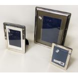 THREE HM SILVER PHOTO FRAMES