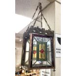 STAIN GLASS HANGING LIGHT - A/F