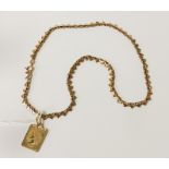 18CT GOLD NECKLACE & PENDANT - 8.6 GRAMS APPROX