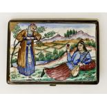 PERSIAN SILVER / ENAMEL CIGARETTE CASE - 6 OZS APPROX