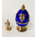 ST PETERSBURG THEO FABERGE HM SILVER & ENAMELLED EGG - LTD EDITION NO 69 IN ORIGINAL BOX