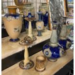 LARGE COLLECTION OF DOULTON VASES - SOME A/F