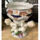 PORCELAIN CHERUB BOWL - 25 CMS (H) APPROX