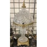 LARGE CRYSTAL GLASS TABLE LAMP - 56 CMS (H) APPROX