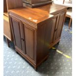 PAIR OF MAHOGANY CD CABINETS IN ORIENTAL STYLE