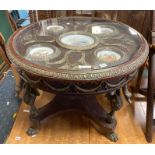 BRONZE & PORCELAIN FRENCH STYLE TABLE