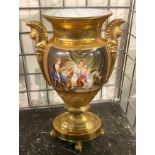 GILT PORCELAIN VASE - 39.5 CMS (H) APPROX