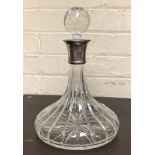 SILVER TOP SHIPS DECANTER - 27 CMS (H) APPROX