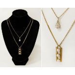 2 9CT GOLD CHAINS WITH PENDANT 12.5 GRAMS APPROX TOTAL