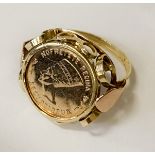 14 CT. GOLD GENTS RING - 3.8 GRAMS
