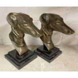 PAIR OF MOUNTED GREYHOUND BUST