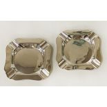2 H/M SILVER ASHTRAYS 4OZS APPROX