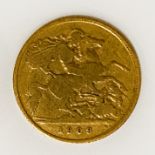 HALF SOVEREIGN 1909 APPROX 3.8 GRAMS APPROX