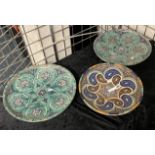 3 HAND PAINTED ISLAMIC / MORROCAN POTTERY PLATES
