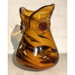 STUDIO GLASS OWL VASE 31CMS (H) APPROX