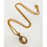 9CT GOLD CHAIN WITH CITRINE PENDANT - APPROX 7.9 GRAMS