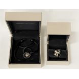 GEORG JENSEN CARNIVAL RING SIZE L A MOONSTONE & BLACK ONYX NECKLACE IN BOXES