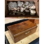 VICTORIAN MAHOGANY BOX WITH FOSSILS