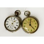 SILVER POCKET WATCH WITH A MILITARY POCKET WATCH