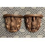 PAIR OF CARVED 19THC WALL BRACKETS - 16 CMS (H) APPROX