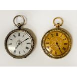 SILVER FOB WATCH WITH ANOTHER POCKET WATCH