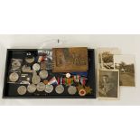 QTY OF MEDALS, COMMEMORATIVE COINS & OTHERS