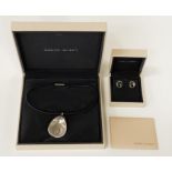 GEORG JENSEN STERLING SILVER NECKLACE WITH A PAIR OF GEORG JENSEN EARRINGS IN GEORG JENSEN BOXES