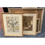QTY G.F WOODWORTH FRAMED WATERCOLOURS OF BUILDINGS & LANDSCAPES