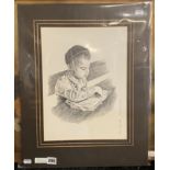 HELENE RAYMAN JEWISH KID READING DRAWING - 35.5 X 26.5 CMS APPROX PICTURE ONLY