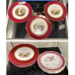 SIX HAND PAINTED PLATES OF SCOTTISH SCENES & 3 OTHER PLATES