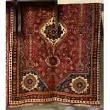 FINE SOUTH WEST PERSIAN QASHQAI RUG 198CMS X 125CMS