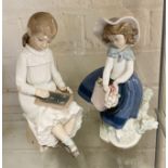 TWO LLADRO FIGURES OF YOUNG GIRLS 18CMS (H) APPROX