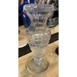 EARLY CRYSTAL GLASS VASE 43CMS (H) APPROX