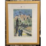 MARIE TISSOT LTD EDITION PRINT 100/300 MJOUGUAN VILLAGE - FRAMED 47CMS (H) X 31.5CMS (W) PIC ONLY