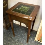 ART NOUVEAU TILES TOP HALL TABLE