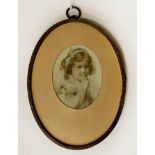 SMALL MINIATURE PICTURE OF A YOUNG GIRL 10.5CMS (H) X 8CMS (W)