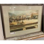 WATERCOLOUR - MULES & OLD BOATS BY DICK HART 53CMS X 35CMS IN FRAME