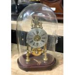 DOME CASED SKELETON CLOCK- CRACK IN THE CASE - 29CMS (H) APPROX