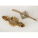 9CT BROOCH WITH AN ART NOUVEAU BROOCH 6 GRAMS APPROX
