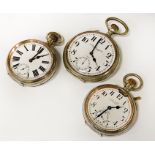 3 SILVER GOLIATH POCKET WATCHES J C VICKERY, BLACK STAR & FROST WITH ANOTHER