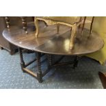 LARGE BARLEY TWIST GATELEG TABLE