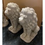 PAIR OF XL SEATED LIONS