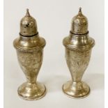 PAIR OF SILVER SALT & PEPPER POTS