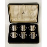 SET OF SIX H/M SILVER TYGS - BOXED - 11 IMP OZS - 33 GRAMS APPROX